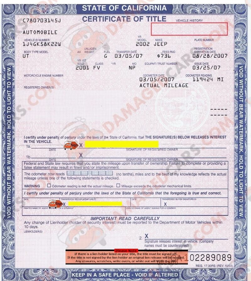 How To Fill Out A Certificate Of Title When Selling A Car 56 OFF